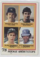 Rookie Shortstops - Mickey Klutts, Paul Molitor, Alan Trammell, U.L. Washington