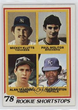 1978 Topps - [Base] #707 - Rookie Shortstops - Mickey Klutts, Paul Molitor, Alan Trammell, U.L. Washington