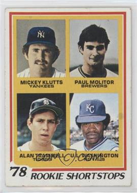 1978 Topps - [Base] #707 - Rookie Shortstops - Mickey Klutts, Paul Molitor, Alan Trammell, U.L. Washington [Poor to Fair]