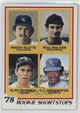 1978 Topps - [Base] #707 - Rookie Shortstops - Mickey Klutts, Paul Molitor, Alan Trammell, U.L. Washington