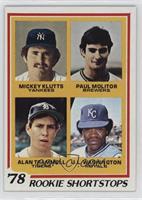 Rookie Shortstops - Mickey Klutts, Paul Molitor, Alan Trammell, U.L. Washington