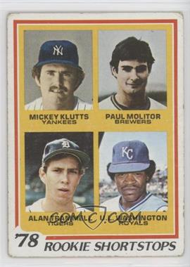 1978 Topps - [Base] #707 - Rookie Shortstops - Mickey Klutts, Paul Molitor, Alan Trammell, U.L. Washington [Good to VG‑EX]