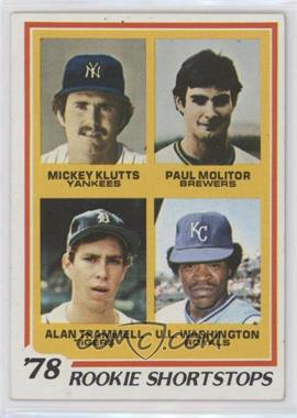 1978 Topps - [Base] #707 - Rookie Shortstops - Mickey Klutts, Paul Molitor, Alan Trammell, U.L. Washington