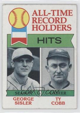 1979 Topps - [Base] #411 - All-Time Record Holders - George Sisler, Ty Cobb (Hits) [Good to VG‑EX]