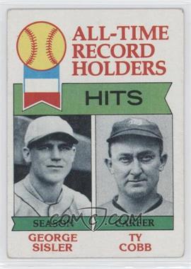 1979 Topps - [Base] #411 - All-Time Record Holders - George Sisler, Ty Cobb (Hits) [Good to VG‑EX]