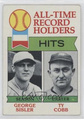 1979 Topps - [Base] #411 - All-Time Record Holders - George Sisler, Ty Cobb (Hits) [Good to VG‑EX]