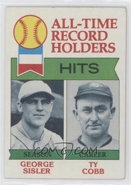 1979 Topps - [Base] #411 - All-Time Record Holders - George Sisler, Ty Cobb (Hits) [Good to VG‑EX]