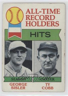 1979 Topps - [Base] #411 - All-Time Record Holders - George Sisler, Ty Cobb (Hits) [Good to VG‑EX]