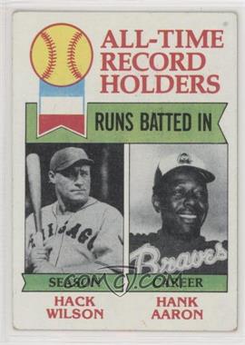 1979 Topps - [Base] #412 - All-Time Record Holders - Hack Wilson, Hank Aaron (Runs Batted In)