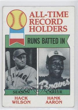 1979 Topps - [Base] #412 - All-Time Record Holders - Hack Wilson, Hank Aaron (Runs Batted In) [Good to VG‑EX]