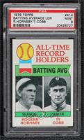 All-Time Record Holders - Rogers Hornsby, Ty Cobb (Batting AVG) [PSA 9&nbs…