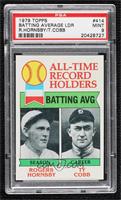 All-Time Record Holders - Rogers Hornsby, Ty Cobb (Batting AVG) [PSA 9&nbs…