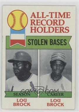 1979 Topps - [Base] #415 - All-Time Record Holders - Lou Brock (Stolen Bases) [Good to VG‑EX]