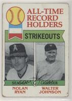 All-Time Record Holders - Nolan Ryan, Walter Johnson (Strikeouts) [Good to…
