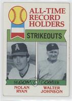 All-Time Record Holders - Nolan Ryan, Walter Johnson (Strikeouts) [Poor to…