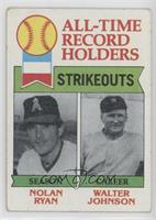 All-Time Record Holders - Nolan Ryan, Walter Johnson (Strikeouts) [Poor to…