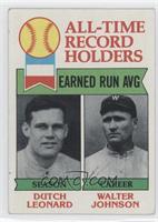 All-Time Record Holders - Dutch Leonard, Walter Johnson (Earned Run AVG) [Good&…