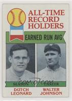 All-Time Record Holders - Dutch Leonard, Walter Johnson (Earned Run AVG)