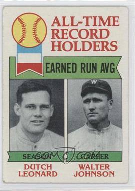 1979 Topps - [Base] #418 - All-Time Record Holders - Dutch Leonard, Walter Johnson (Earned Run AVG) [Good to VG‑EX]