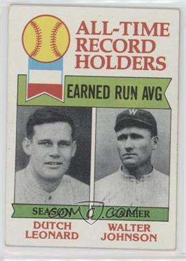 1979 Topps - [Base] #418 - All-Time Record Holders - Dutch Leonard, Walter Johnson (Earned Run AVG) [Good to VG‑EX]