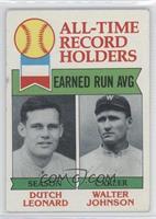 All-Time Record Holders - Dutch Leonard, Walter Johnson (Earned Run AVG) [Good&…