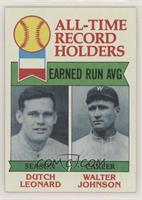 All-Time Record Holders - Dutch Leonard, Walter Johnson (Earned Run AVG)