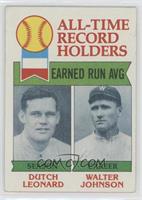 All-Time Record Holders - Dutch Leonard, Walter Johnson (Earned Run AVG) [Poor&…