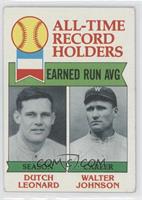 All-Time Record Holders - Dutch Leonard, Walter Johnson (Earned Run AVG) [Good&…