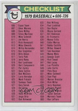 1979 Topps - [Base] #669 - Checklist - Cards 606-726