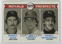 1979 Prospects - Randy Bass, Jim Gaudet, Randy McGilberry