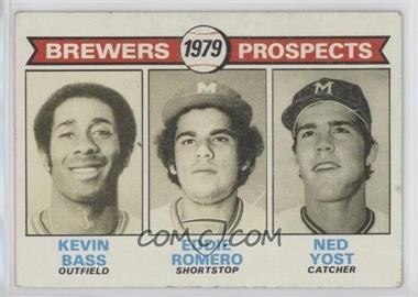 1979 Topps - [Base] #708 - 1979 Prospects - Kevin Bass, Eddie Romero, Ned Yost [Good to VG‑EX]