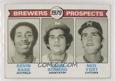 1979 Topps - [Base] #708 - 1979 Prospects - Kevin Bass, Eddie Romero, Ned Yost [Good to VG‑EX]