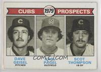 1979 Prospects - Dave Geisel, Karl Pagel, Scot Thompson [Poor to Fair]