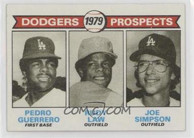 1979 Topps - [Base] #719 - 1979 Prospects - Pedro Guerrero, Rudy Law, Joe Simpson