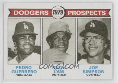 1979 Topps - [Base] #719 - 1979 Prospects - Pedro Guerrero, Rudy Law, Joe Simpson