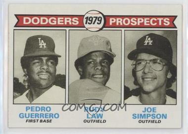 1979 Topps - [Base] #719 - 1979 Prospects - Pedro Guerrero, Rudy Law, Joe Simpson