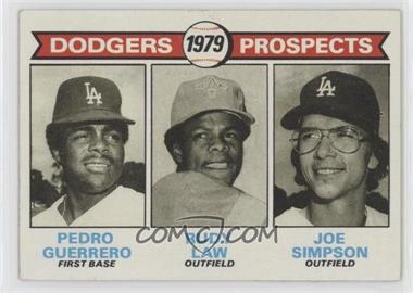 1979 Topps - [Base] #719 - 1979 Prospects - Pedro Guerrero, Rudy Law, Joe Simpson