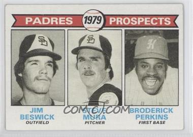 1979 Topps - [Base] #725 - 1979 Prospects - Jim Beswick, Steve Mura, Broderick Perkins [Good to VG‑EX]