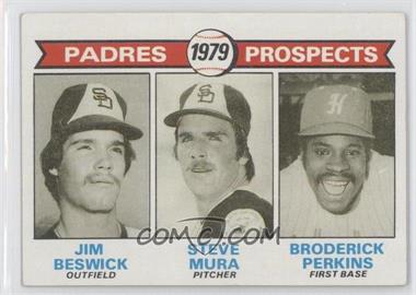 1979 Topps - [Base] #725 - 1979 Prospects - Jim Beswick, Steve Mura, Broderick Perkins [Good to VG‑EX]