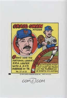 1979 Topps MLB Bubble Gum Player Portraits - [Base] #27 - Craig Swan