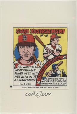 1979 Topps MLB Bubble Gum Player Portraits - [Base] #3 - Carl Yastrzemski