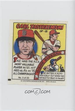 1979 Topps MLB Bubble Gum Player Portraits - [Base] #3 - Carl Yastrzemski