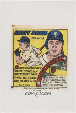 1979 Topps MLB Bubble Gum Player Portraits - [Base] #7 - Rusty Staub [Good to VG‑EX]