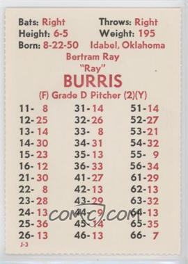1980 APBA Baseball 1979 Season - Perforated #_RABU - Ray Burris