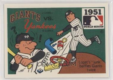 1980 Fleer Laughlin World Series Team Logo Sticker Backs - [Base] #1951.1 - New York Giants vs. New York Yankees (Ed Lopat) (Chicago Cubs Back)