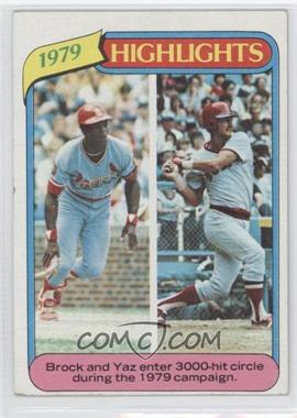 1980 Topps - [Base] #1 - 1979 Highlights - Lou Brock, Carl Yastrzemski