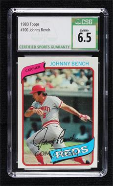 1980 Topps - [Base] #100 - Johnny Bench [CSG 6.5 Ex/NM+]