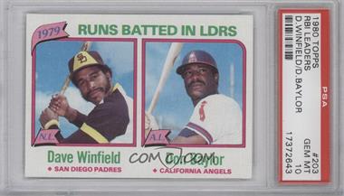 1980 Topps - [Base] #203 - League Leaders - Dave Winfield, Don Baylor (Runs Batted In) [PSA 10 GEM MT]