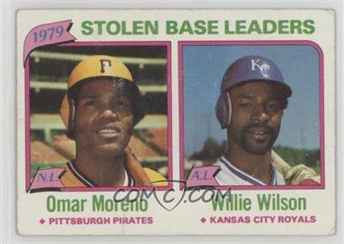 1980 Topps - [Base] #204 - League Leaders - Omar Moreno, Willie Wilson (Stolen Bases) [Good to VG‑EX]