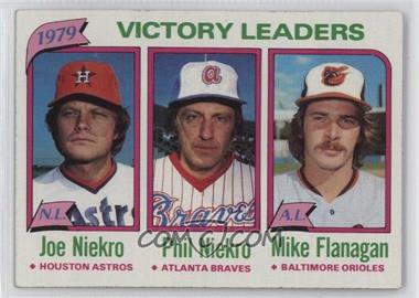 1980 Topps - [Base] #205 - League Leaders - Joe Niekro, Phil Niekro, Mike Flanagan (Victories)